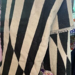 Black and Cream Striped Cozy Scarf